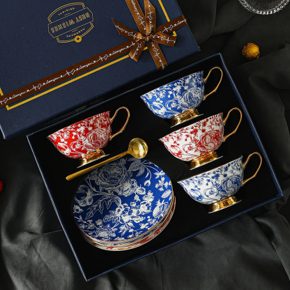 咖啡杯套裝歐式小奢華小精緻骨瓷