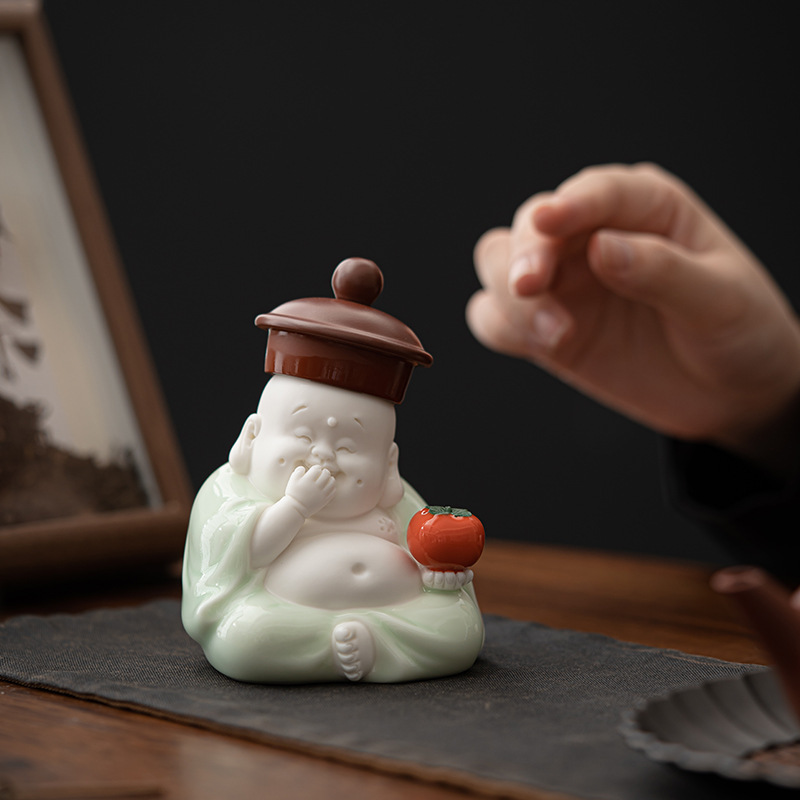 茶寵擺件事柿如意彌勒佛