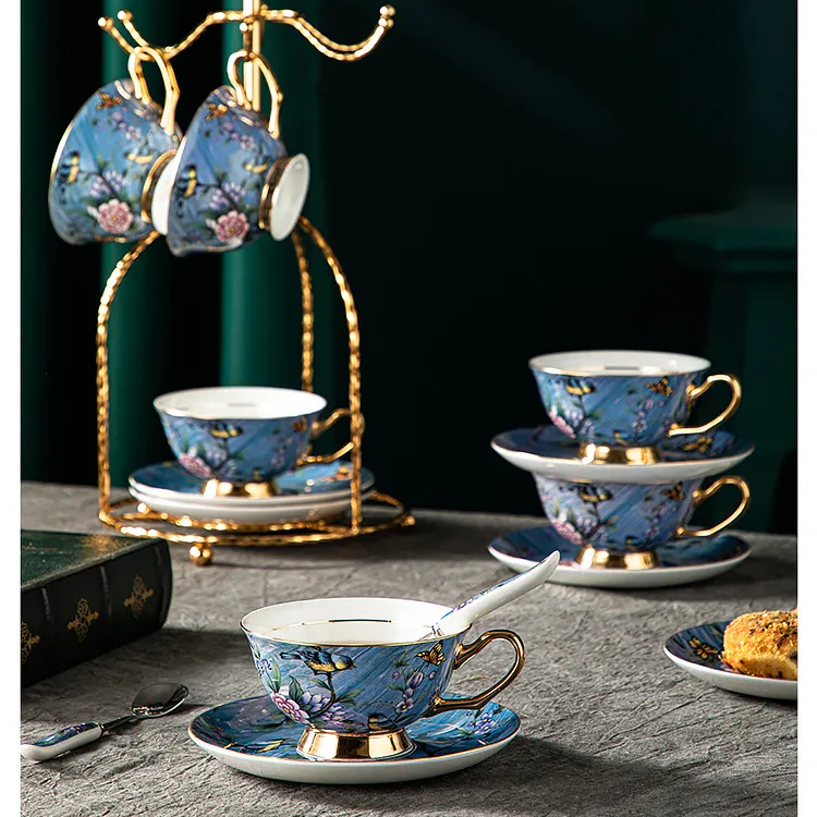 夢幻芝蘭骨瓷歐式英式下午茶杯碟套裝伴手禮