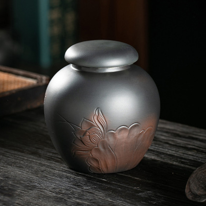 汝窯紫陶茶葉罐