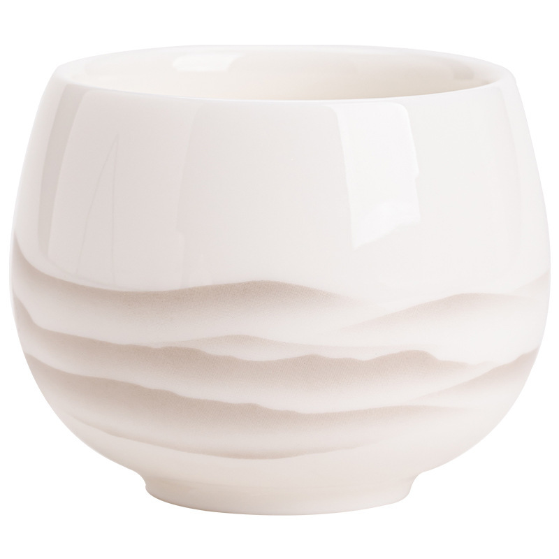 羊脂玉白瓷主人杯品茗杯