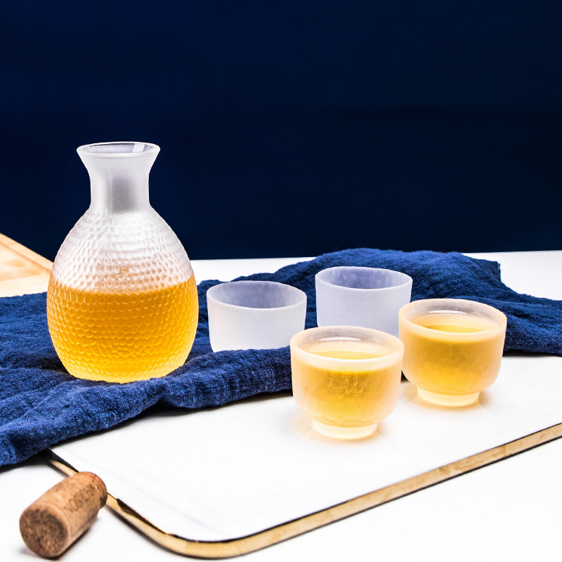 日式清酒壺套裝錘紋磨砂酒壺