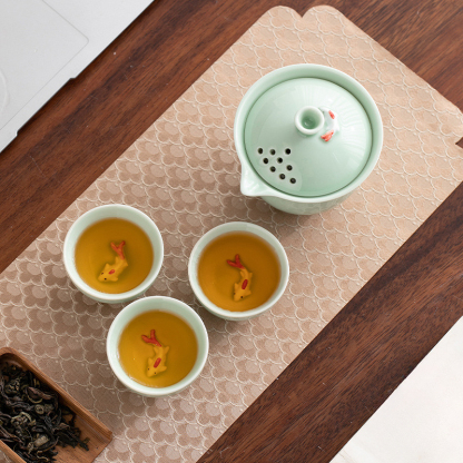 青瓷錦鯉旅行茶具