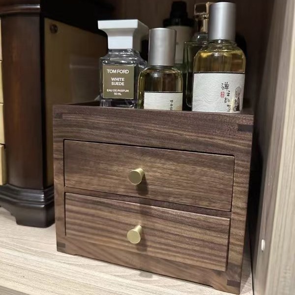 胡桃木桌面雙層玄關小抽屜