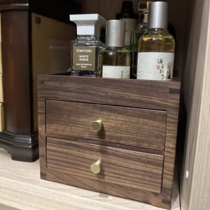 胡桃木桌面雙層玄關小抽屜