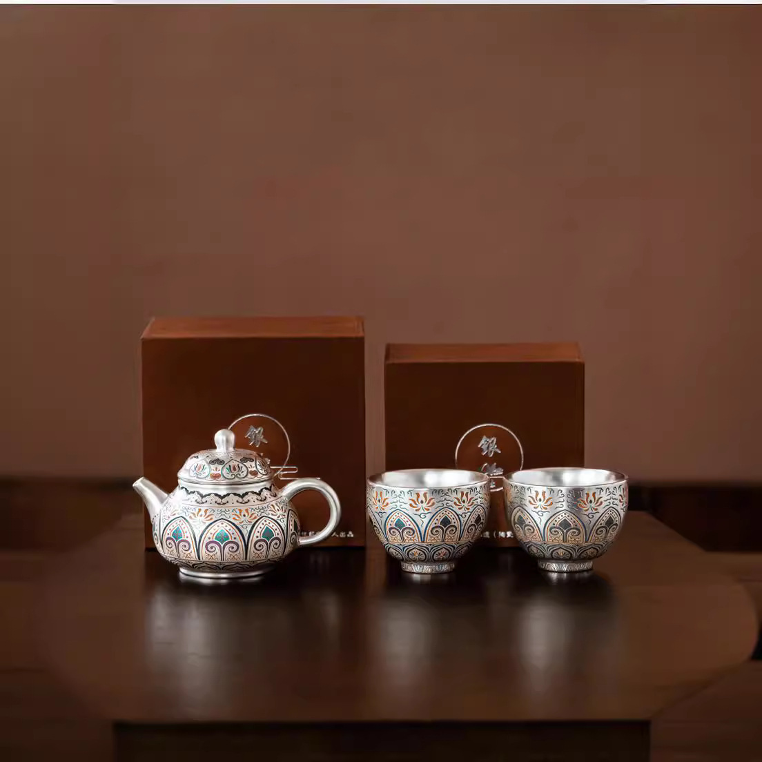 琺瑯彩鎏銀茶具套裝