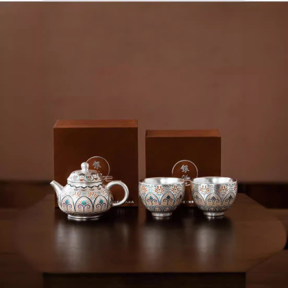 琺瑯彩鎏銀茶具套裝