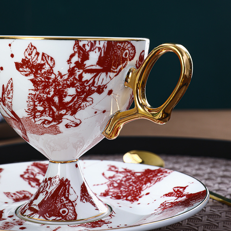 復古英式骨瓷咖啡杯碟套裝