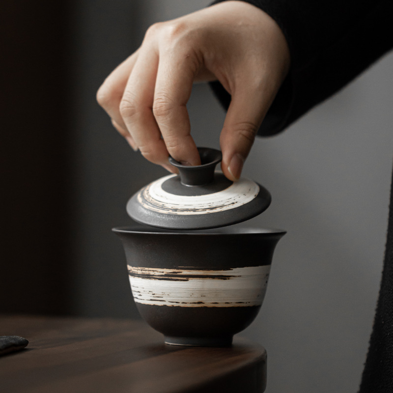侘寂風二才蓋碗泡茶器
