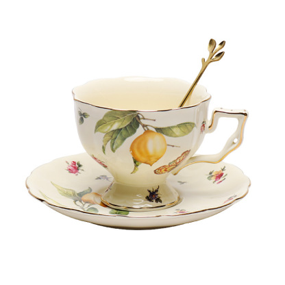 歐式田園風陶瓷咖啡杯碟