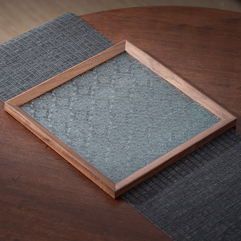 胡桃木窗戶玻璃杯墊