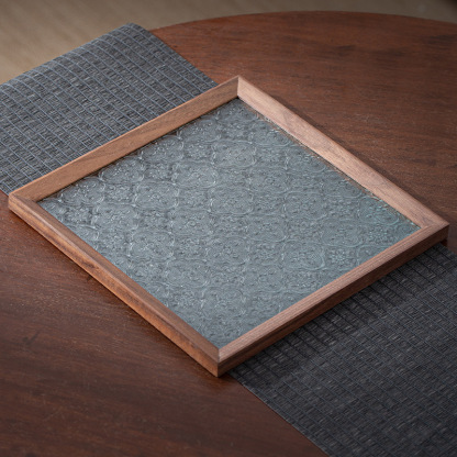 胡桃木窗戶玻璃杯墊