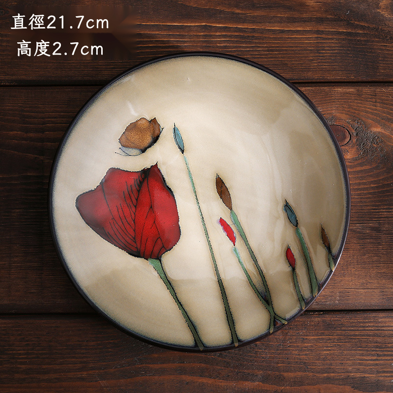 美式手繪西餐盤