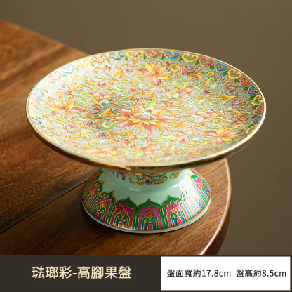 手工琺瑯彩果盤點心盤