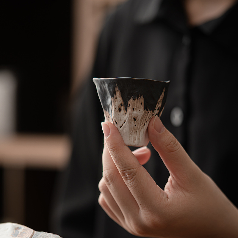 侘寂風手工粉引粗陶整套茶具套裝