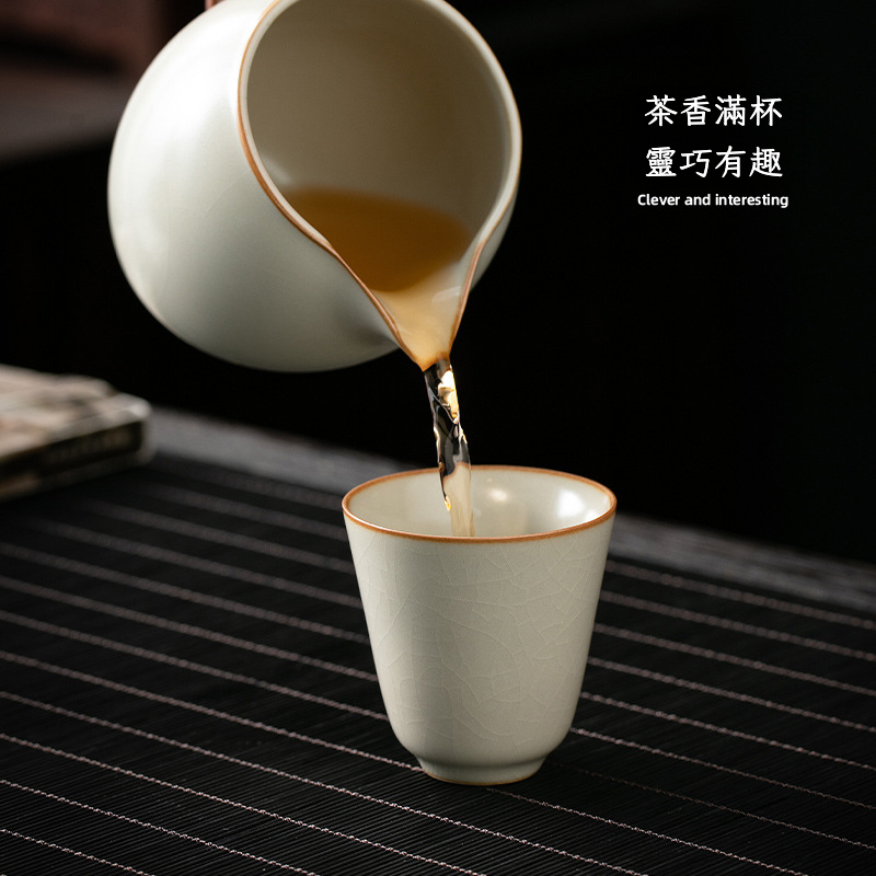 米黃汝窯品茗杯聚香杯