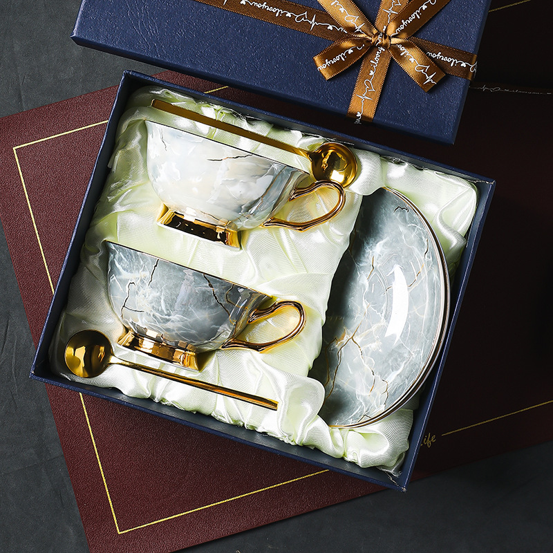 歐式咖啡對杯骨瓷套裝