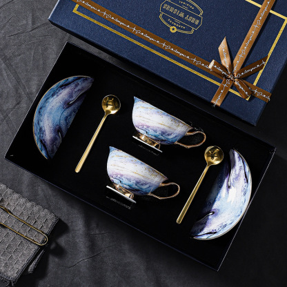 高級陶瓷復古下午茶杯禮盒咖啡杯套裝