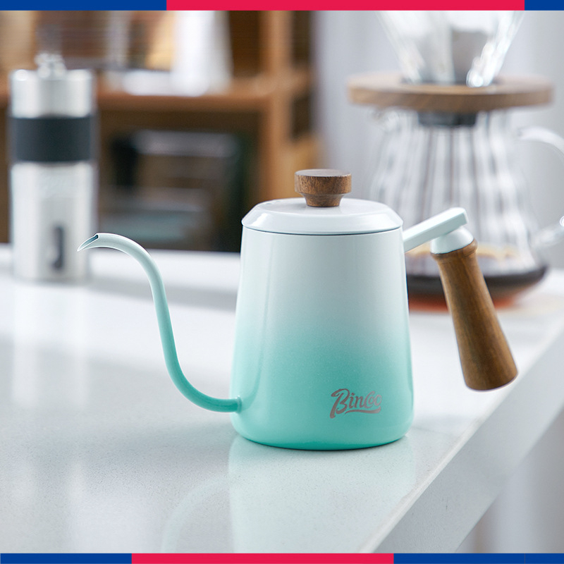 手沖咖啡壺細嘴掛耳壺木柄不銹鋼家用煮咖啡壺手磨咖啡機