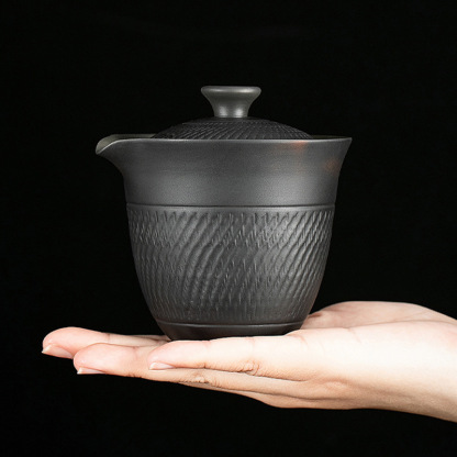 紫陶蓋碗跳刀旅行茶具