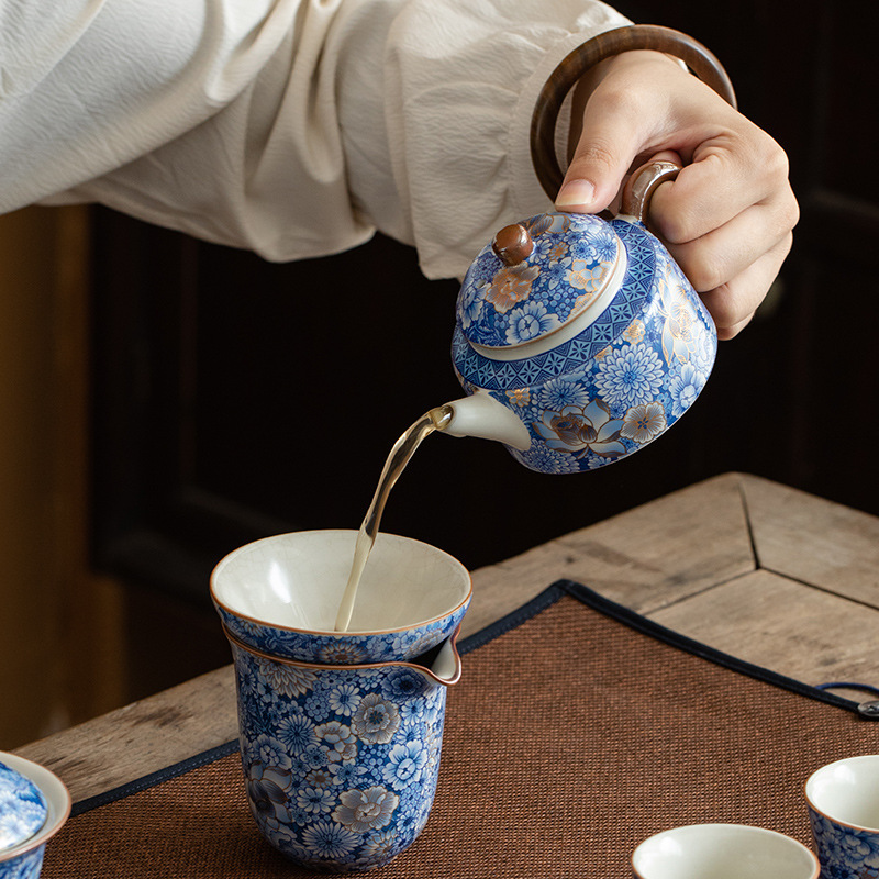 繁花復古高檔茶具套裝伴手禮