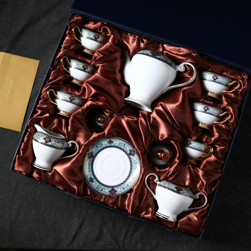 歐式高顏值骨瓷英式下午茶杯碟套裝