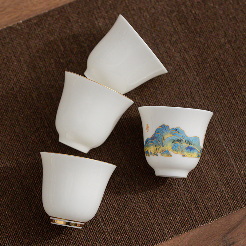 白瓷描金聞香杯