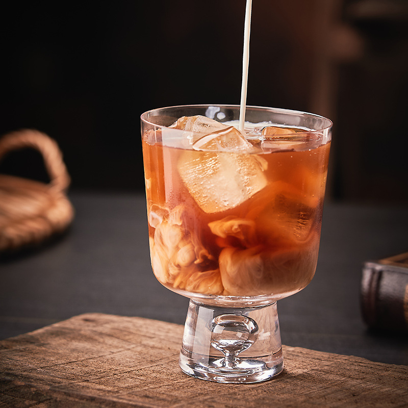 日式網紅雪山底玻璃咖啡杯