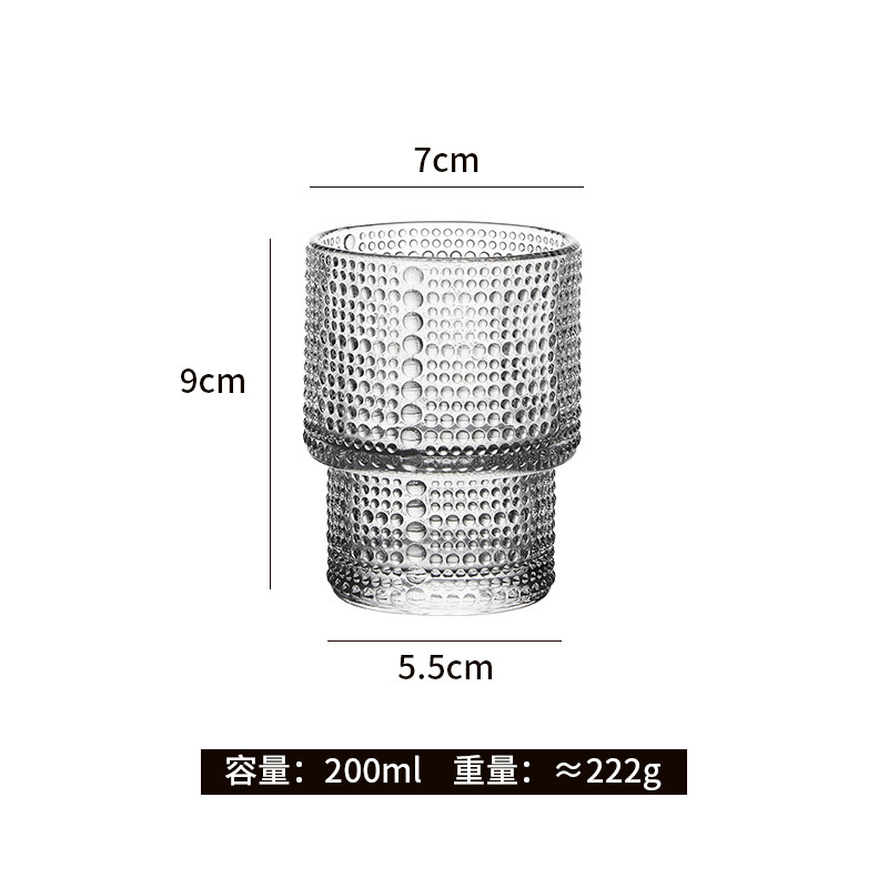 可叠海棠花浮雕玻璃杯