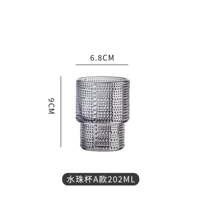 可叠海棠花浮雕玻璃杯