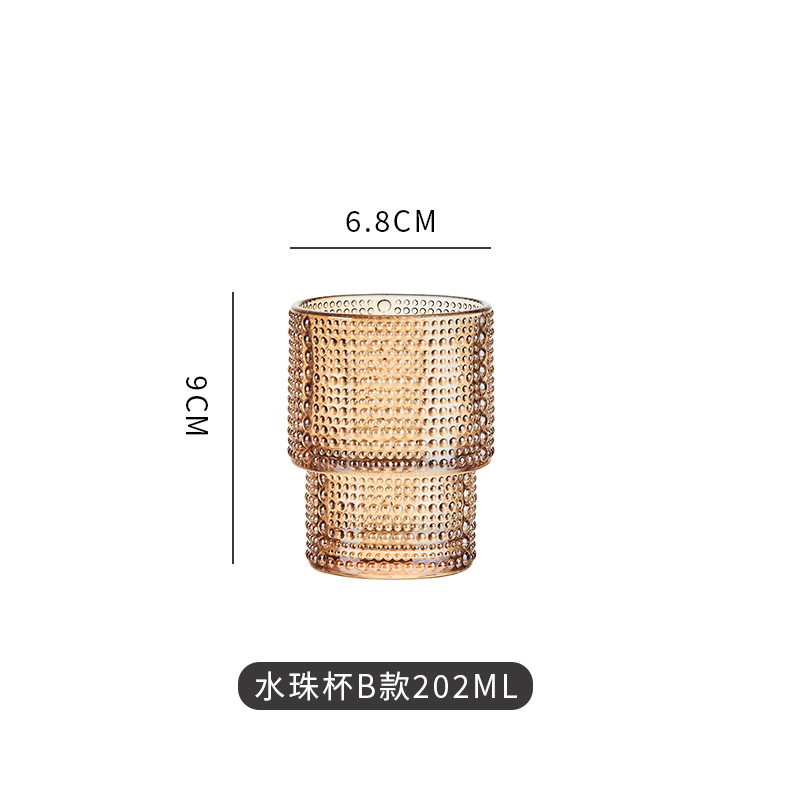 可叠海棠花浮雕玻璃杯