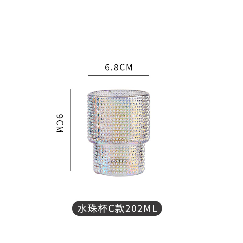 可叠海棠花浮雕玻璃杯