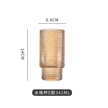 可叠海棠花浮雕玻璃杯