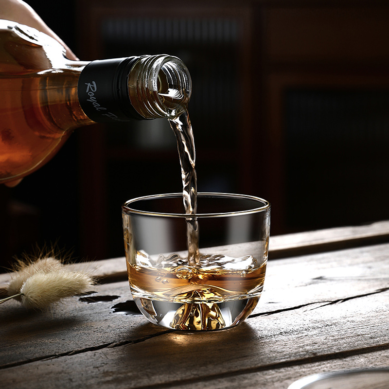 日式富士山金底咖啡杯酒杯