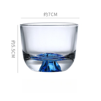 日式富士山金底咖啡杯酒杯