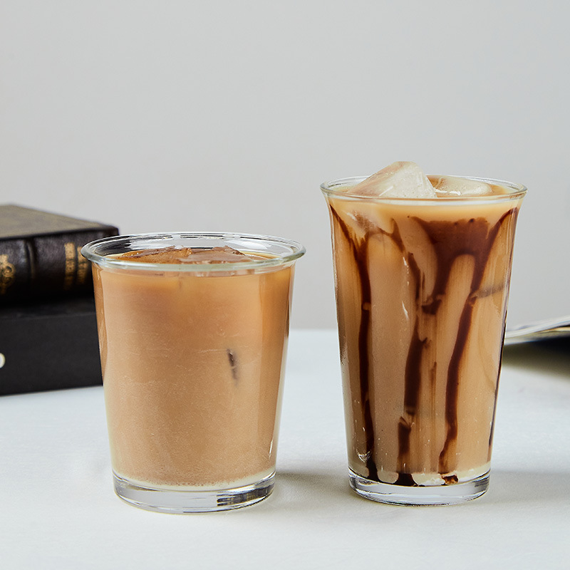 日式反口卷邊玻璃咖啡杯