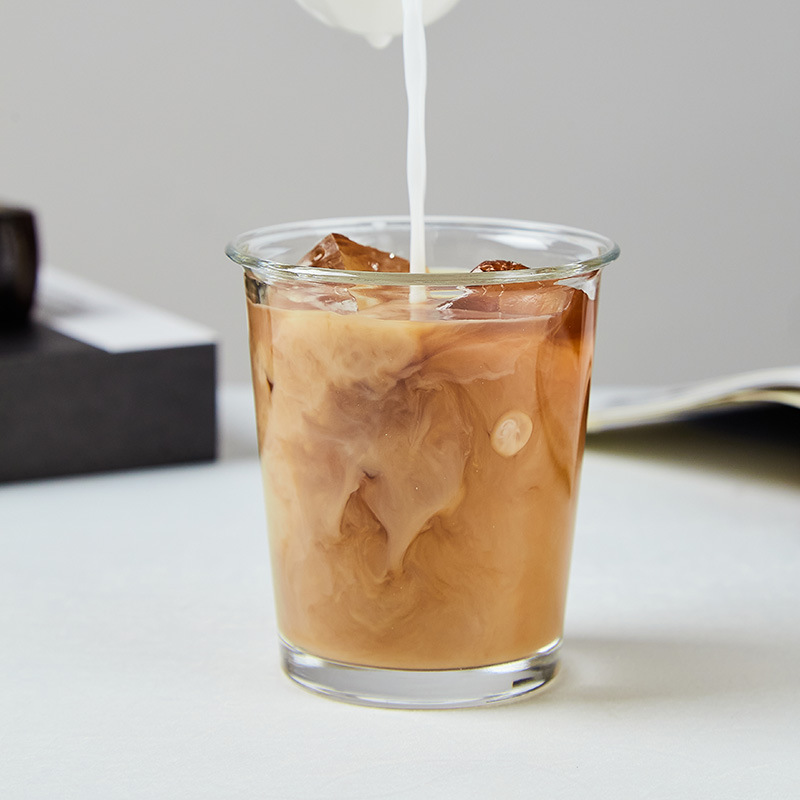 日式反口卷邊玻璃咖啡杯