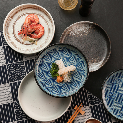 日式復古波紋圓盤