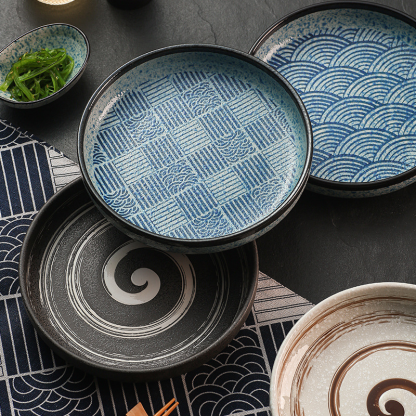 日式復古波紋圓盤