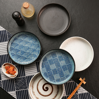 日式復古波紋圓盤