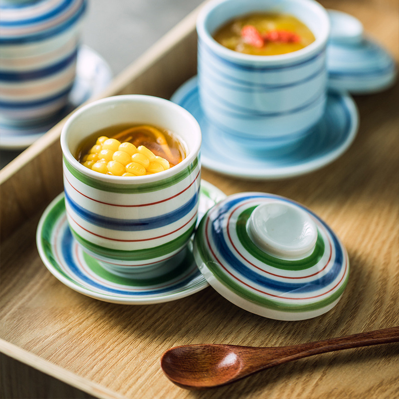 一人份帶蓋隔水燉盅三件套