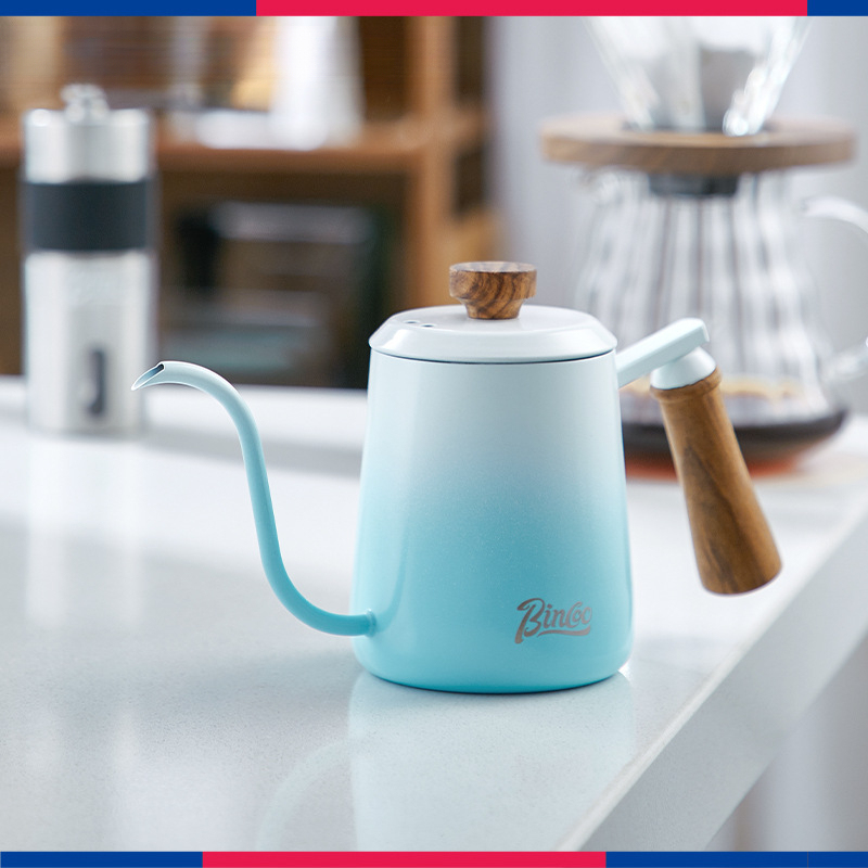 手沖咖啡壺細嘴掛耳壺木柄不銹鋼家用煮咖啡壺手磨咖啡機