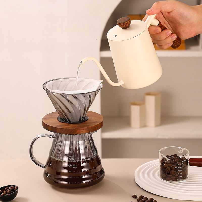 特氟龍長嘴木柄手沖壺