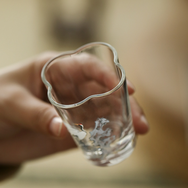 松鶴加厚玻璃耐熱品茗杯