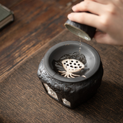 侘寂風粗陶茶洗建水
