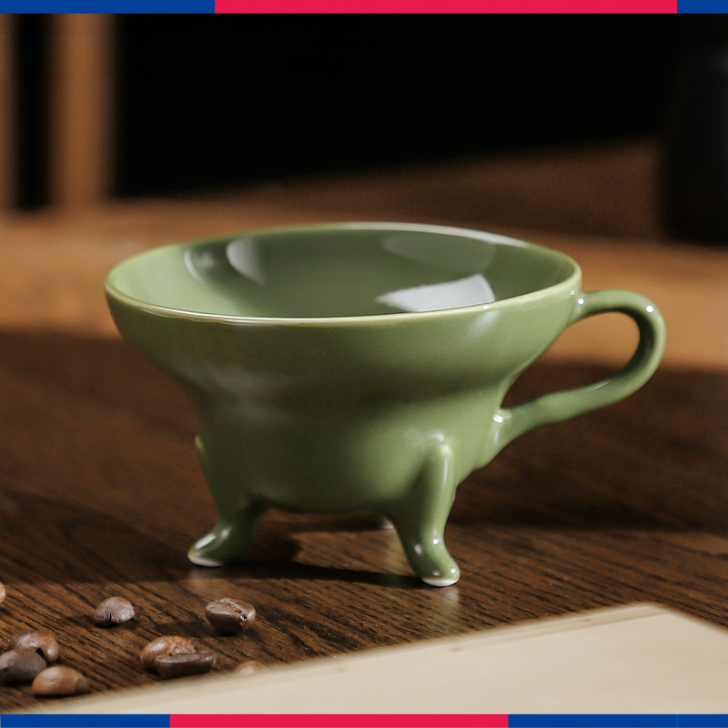 三足陶瓷咖啡杯