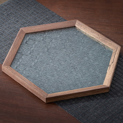 胡桃木窗戶玻璃杯墊