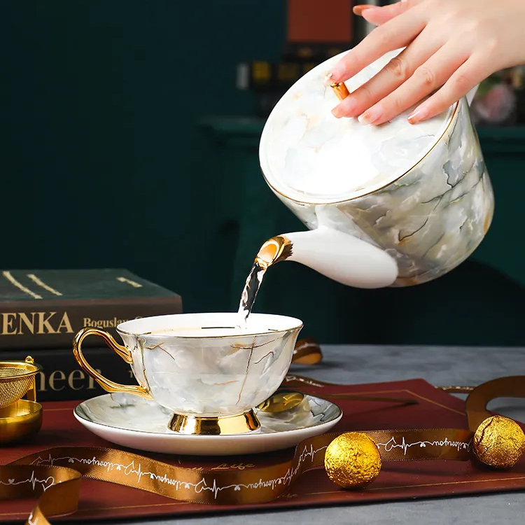 歐式咖啡對杯骨瓷套裝