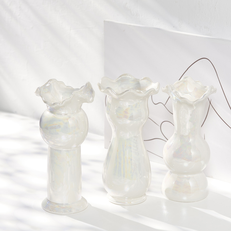 輕奢珍珠白陶瓷花瓶