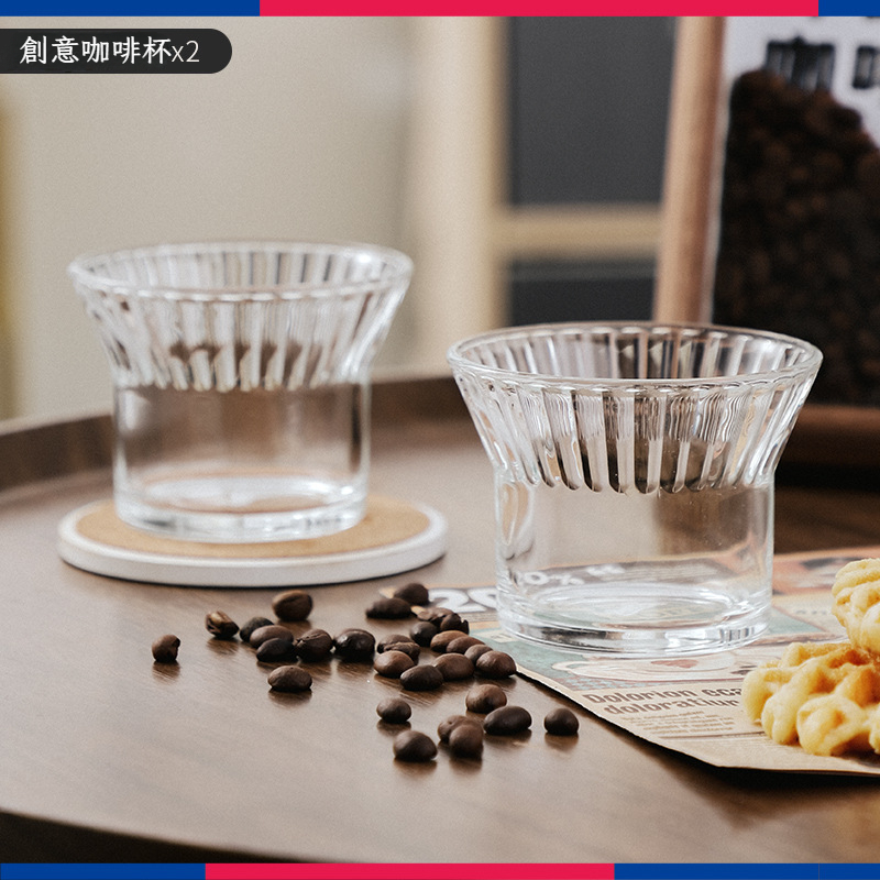 花朵創意咖啡杯玻璃杯家用威士忌杯